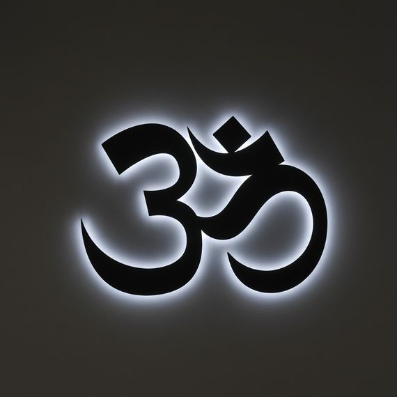 Панно декоративне картина на стіну Знак Ом LED підсвітка 16 кольорів телефон 400х300 acr-p000246 | Зображення 5