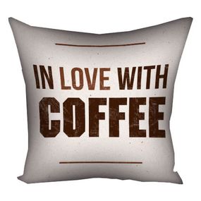 Подушка габардинова з принтом In love with coffee 30x30 см (3P_COF003)