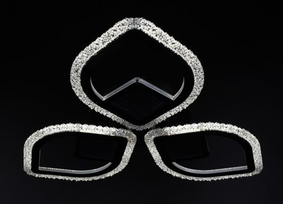 Люстра світлодіодна стельова LED світильник для квартири на стелю лед з пультом 26034 Чорний 8х53х53 см. | Зображення 4