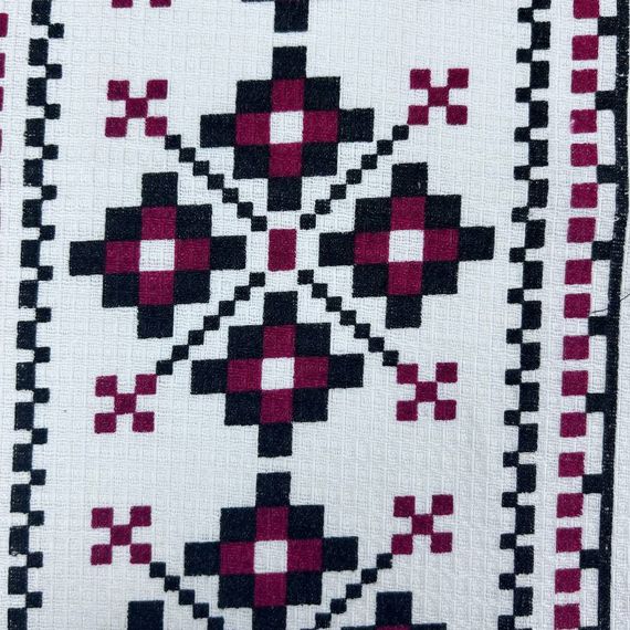 Кухонний рушник Emily Традиції вафельний 46х60 см червоний (94280418) | Зображення 1