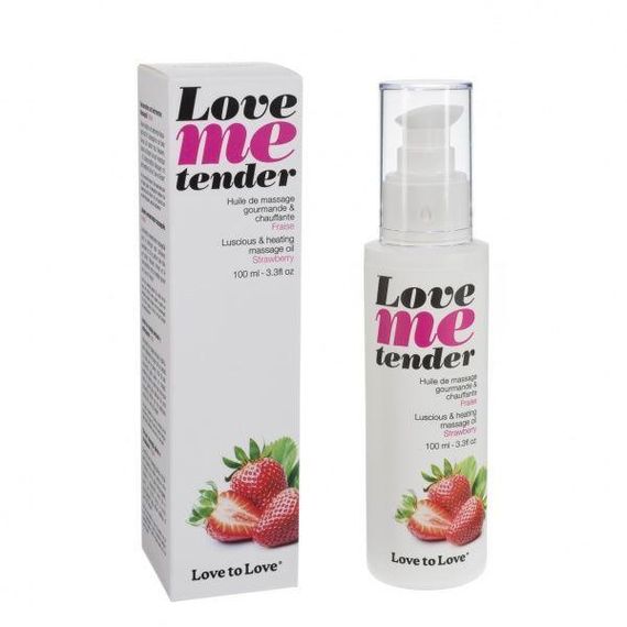 Масажна олія Love To Love - Love Me Tender, Strawberry (100 мл), аромат полуниці, без парабенів Sex Aura