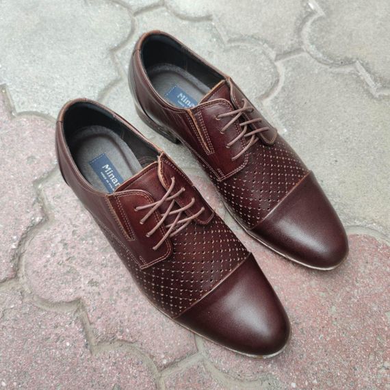 Коричневі чоловічі туфлі з перфорацією 40 розмір | Зображення 2