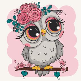 Картина за номерами "Совеня з квітами" Art Craft 15560-AC 30х30