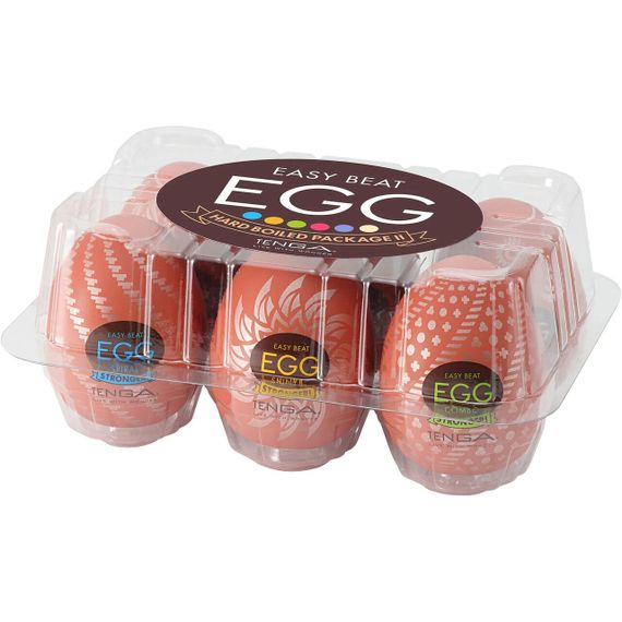 Набір мастурбаторів-яєць Tenga Egg Hard Boilded II Pack (6 яєць), щільний TPE, опукла текстура | Зображення 4