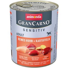 Вологий корм для дорослих собак Animonda GranCarno Sensitiv Adult курка та картопля 800 г (4017721824194)