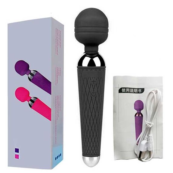 Вибратор "Волшебная палочка" USB - Черный – Вибраторы | Зображення 2