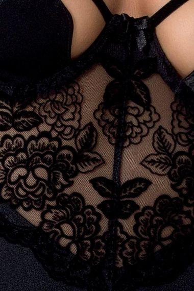 Сорочка приталенная Passion Exclusive TONYA CHEMISE XXL/XXXL, black, трусики Sex Aura | Зображення 2