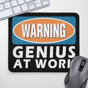 Коврик для мышки Warning! Genius at work 24х20 см (KYL_22U039);