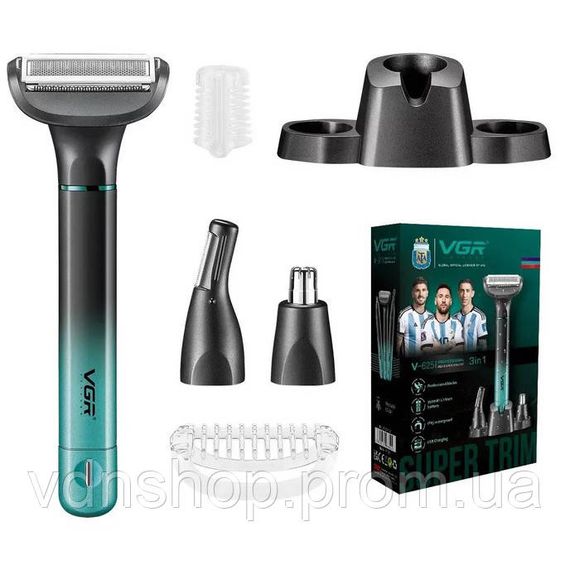 Компактная электробритва мужская VGR V-625, Аккумуляторная машинка для стрижки, Портативная бритва AV-23 | Зображення 3
