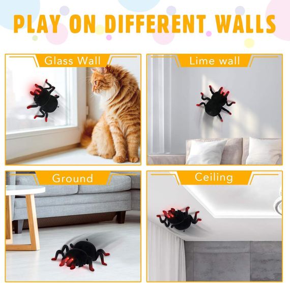 Радиоуправляемый паук, машинка-паук для стен и пола, светодиоды, аккумулятор, игрушка для детей От 6 лет | Зображення 2