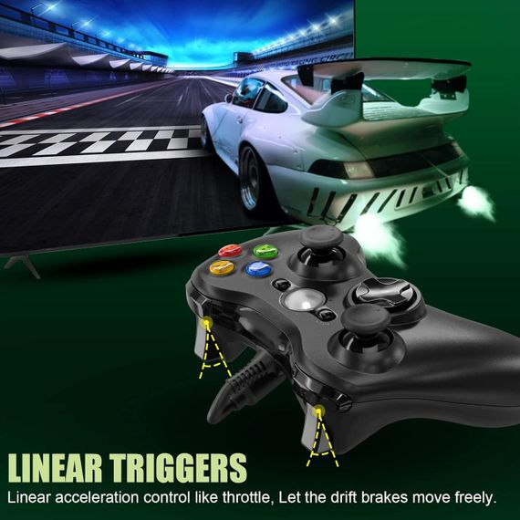 Контролер для ПК Xbox 360, ігровий USB-контролер, покращений дизайн, ергономічний кабельний контролер для X | Зображення 1