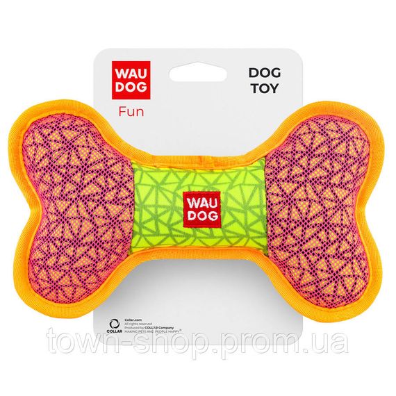 Игрушка для собак WAUDOG Fun, "Кость",  Ш 20 см, Дл 12 см розовый