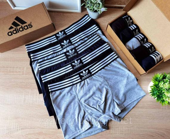 Чоловічий комплект трусів Adidas, подарунковий набір чоловічих трусів Адідас у коробці на 3-5 штук, набір трусів Адідас | Зображення 2
