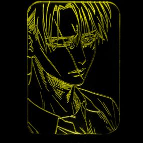 Акриловый светильник-ночник Леви Аккерман 3 желтый tty-n001209