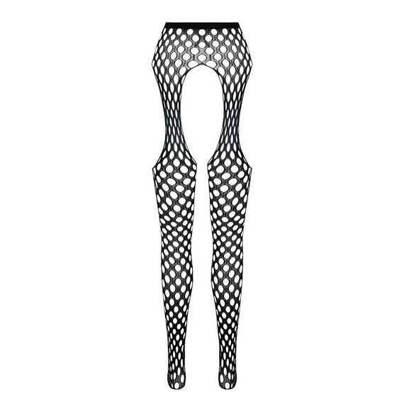 Эротические колготки-бодистокинг Passion ECO S003 black, с доступом, имитация подвязок | Зображення 5