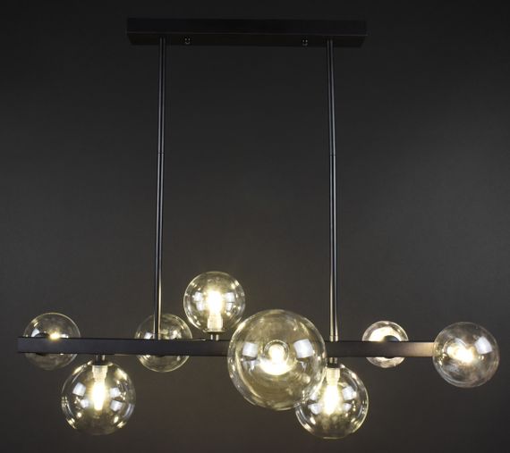 Люстра стельова на 8 лампочок 27861 Чорний 35-65х28х77 см. | Зображення 1