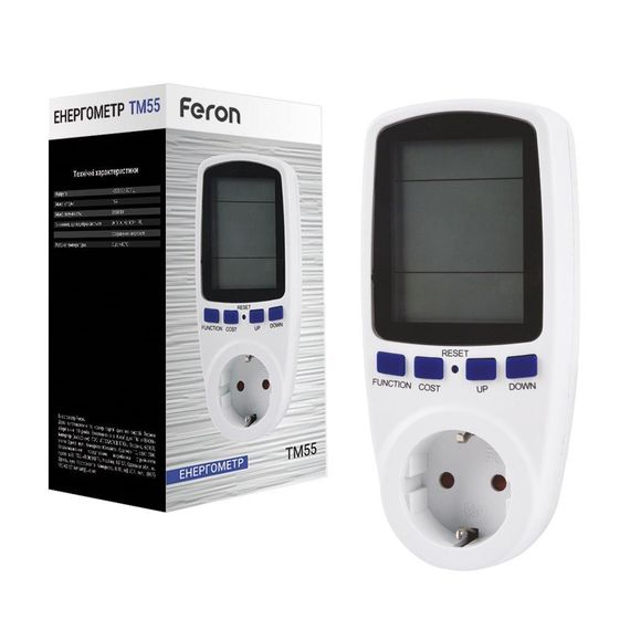 Розетка з лічильником електроенергії енергометр Feron TM55
