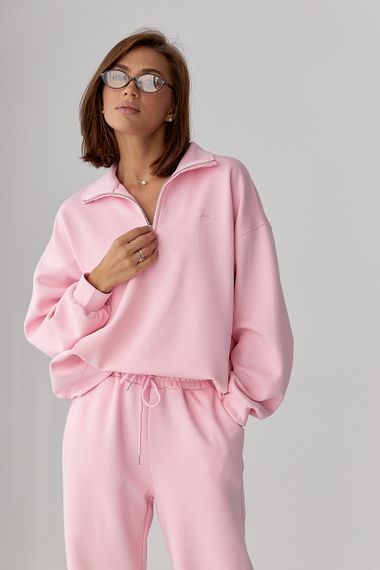 Однотонний спортивний костюм із написом - рожевий цвет, ONE SIZE (є розміри) | Зображення 2