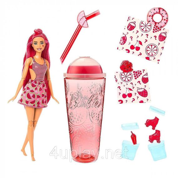 Набір Barbie Pop Reveal Fruit Series Watermelon Crush Лялька Барбі Соковиті фрукти Кавуновий смузі, змінює колір | Зображення 3