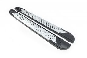 Бокові пороги Allmond Grey (2 шт., алюм) для Volkswagen Sharan 1995-2010 рр