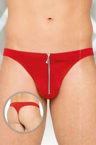 Мужские трусы-стринги с молнией Softline Thongs 4501, Красный, День влюблённых, XL