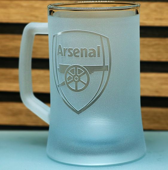 Пивной бокал 670 мл ФК Арсенал Arsenal с гравировкой подарок для фаната футбольная кружка | Зображення 2