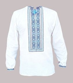 Рубашка Украинская вышиванка 1651 цвет белый размер XS/S