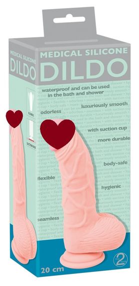 Реалістичний Фалоімітатор із присоскою Medical Silicone Dildo L 20mm Sex Aura