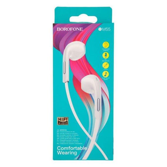 Навушники BOROFONE BM55 Sonido universal earphones with microphone White | Зображення 2
