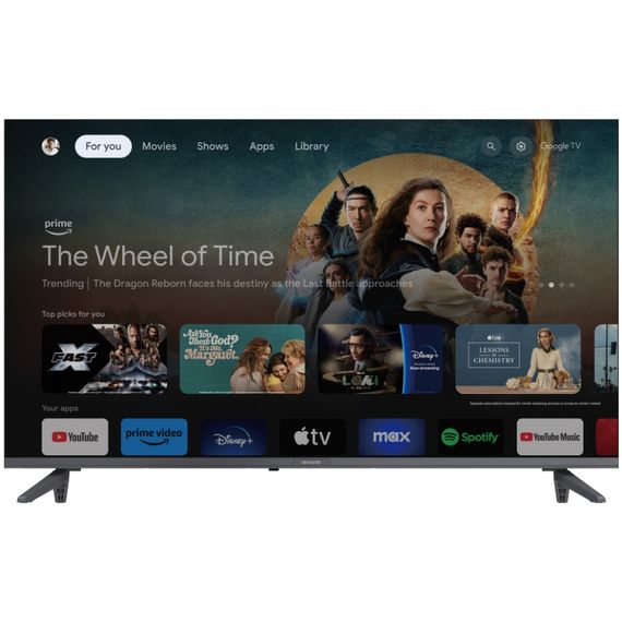 TV 40 AIWA 40GO50804FHD FHD/DLED/T2/Google TV/2 x 10W/Dolby Digital/HDMI/Wi-Fi/VESA 200x100/Black | Зображення 1