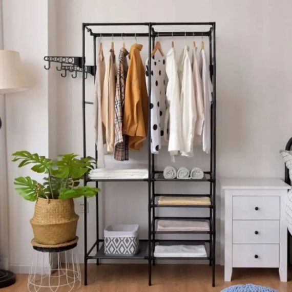 Універсальна шафа вішалка стійка для одягу double pole | Зображення 4
