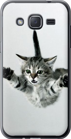 Чехол на Samsung Galaxy J2 J200H Летящий котёнок "2322u-190-17620"