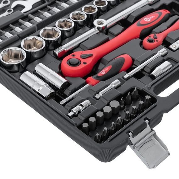 Професійний набір інструментів 1/2", 1/4", 82 од., Cr-V INTERTOOL ET-6082 | Зображення 4