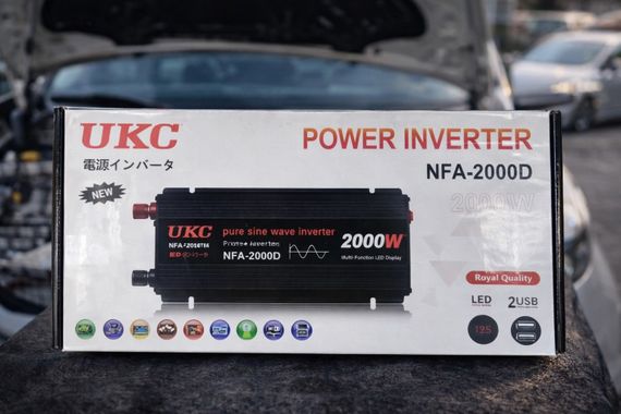 Инвертор UKC NFA-2000D 2000 Вт (12 В → 220 В) — чистый синус, автомобильный преобразователь напряжения | Зображення 2
