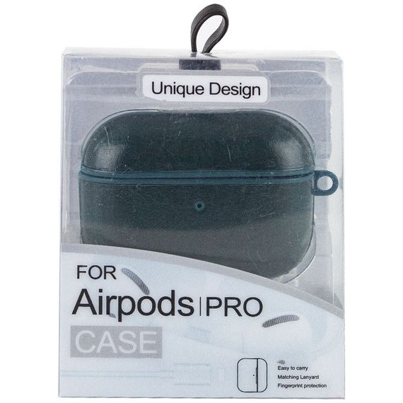 Шкіряний футляр Leather series для навушників AirPods Pro Зелений | Зображення 4