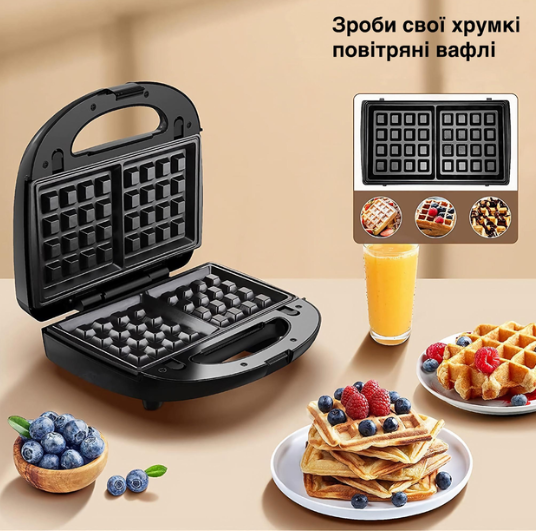 Сэндвичница 7в1 Sokany SK-B907-7 Мультимейкер (45400-SK-B907-7_1212) | Зображення 4