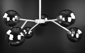 Люстра стельова на 6 лампочок 26488 Білий 25-63х65х65 см.