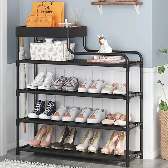Полиця для взуття Multifunctional Storage Shoe Rack 5 полиць Чорний | Зображення 3
