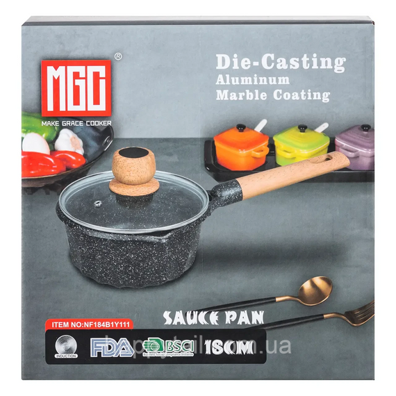 Сотейник алюминиевый с антипригарным покрытием MGC 2.9 л 18 см HP-4-431GR | Зображення 6