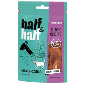 Ласощі для собак Half&Half Meaty Coins Adult м'ясні монетки, з качкою 100г
