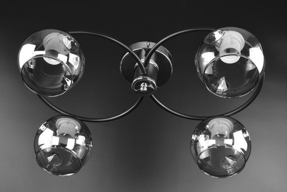 Люстра стельова на 4 лампочки 26182 Чорний 20х36х47 см. | Зображення 1