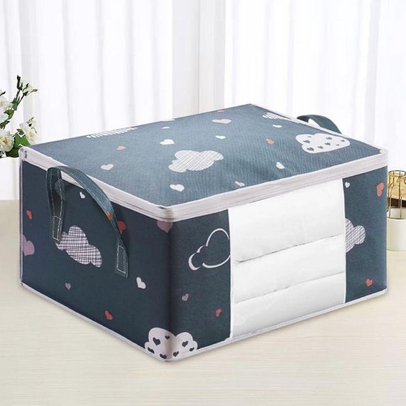 Чехол для постельного белья (60х30х40см), 75л, Синий / Складной органайзер для хранения вещей