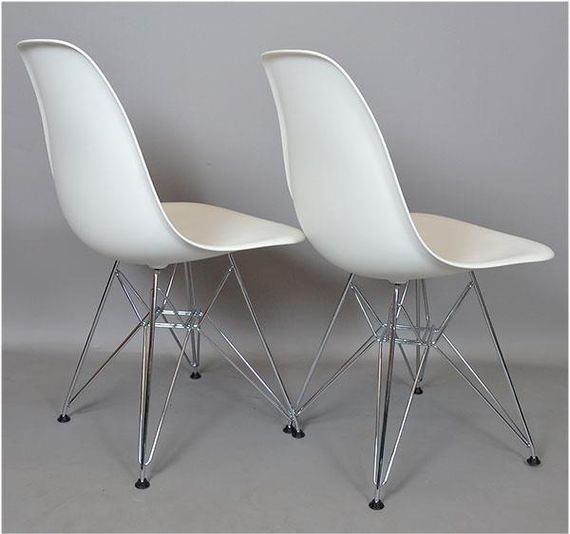 Стул Eames DSR Chair серебристый серый пластик, хромированные ноги, дизайн Charles & Ray Eames | Зображення 6