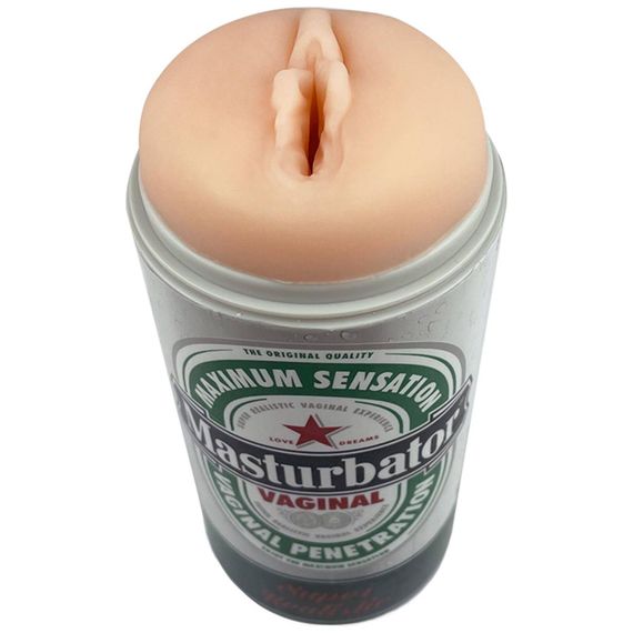 Мастурбатор-вагіна Alive Heineken Vagina II у вигляді банки пива, реалістичний | Зображення 1
