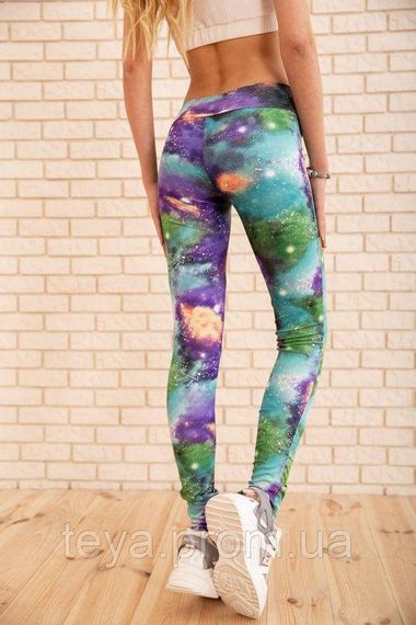 Спортивные леггинсы с принтом для фитнеса цвет зеленый  FA_000360 | Зображення 3