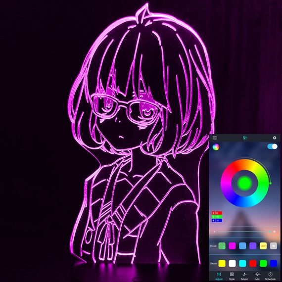 Акриловий світильник-нічник керування з телефона Мірай Куріяма tty-n001653