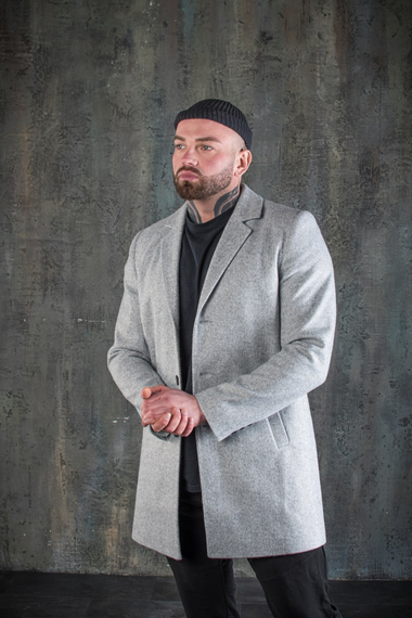 Пальто сіре S L