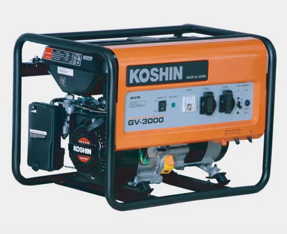 Генератор электроэнергии бензиновый Koshin GV-3000 (2.0/2.2 кВт, 220 В, AVR, 1.32 л/час, 42 кг) | Зображення 1
