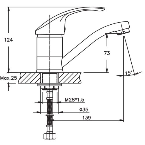 Змішувач для кухні Haiba MARS 555 (HB0269) | Зображення 1