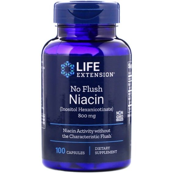 Ниацин Life Extension No Flush Niacin 800 mg 100 Caps LEX-37310